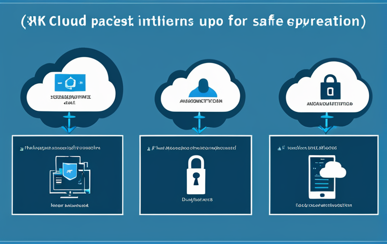 클라우드 서비스 이용 시 주의사항 - **

"A family-friendly scene depicting a secure cloud storage system icon with a lock, surrounded by...