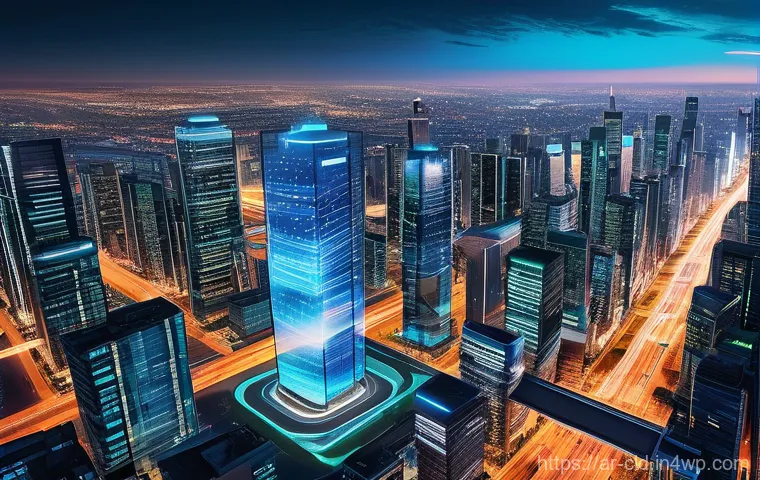 클라우드 환경에서의 사용자 경험 개선 - **Prompt: Instant Connection in a Futuristic City**
    "A dynamic, high-angle shot of a bustling, f...