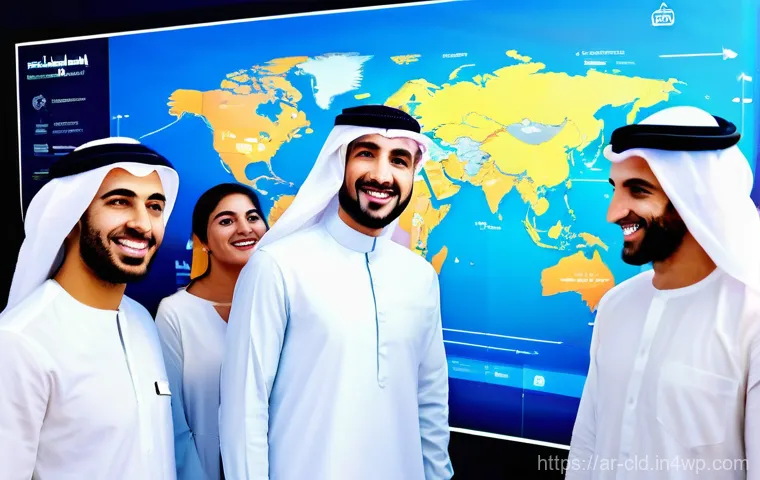 클라우드 서비스 활용을 위한 성공 사례 - **Prompt 1: The Leap to Efficiency in the Arab World**
    "A vibrant, high-angle shot showcasing th...