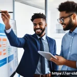 클라우드 컴퓨팅 도입을 위한 체크리스트 - **Prompt:** A diverse group of four professionals, two men and two women of various ethnic backgroun...